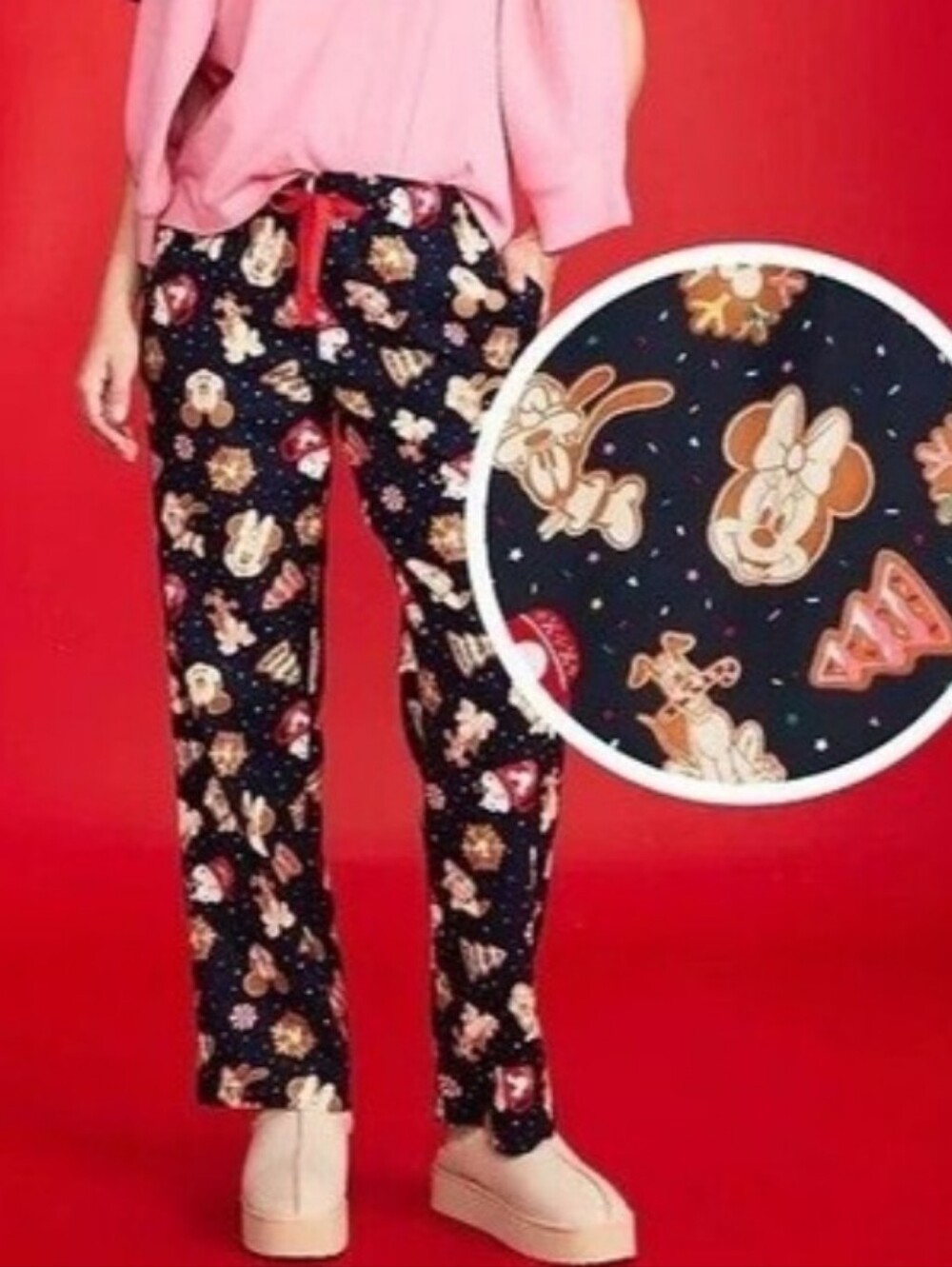 Old Navy X Disney Cookie-Print Pajama Bottoms/100% Cotton.
